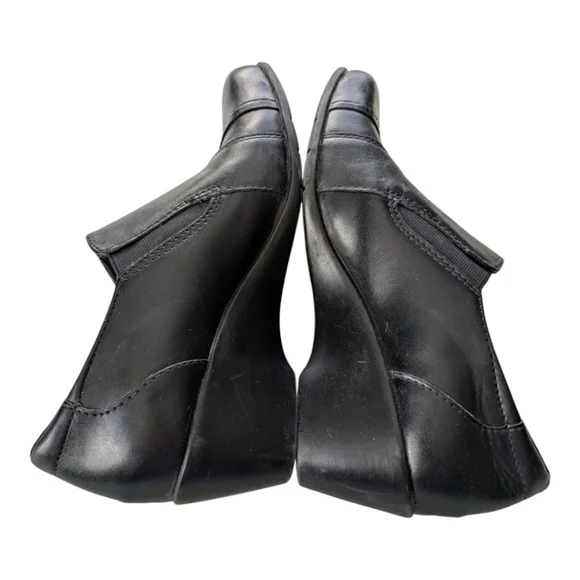 Earth Spirit Black Leather Booties Buckles Academia 6 - Picture 6 of 10